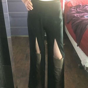 BEBE Split-Front Wide Leg Trousers, Size 2